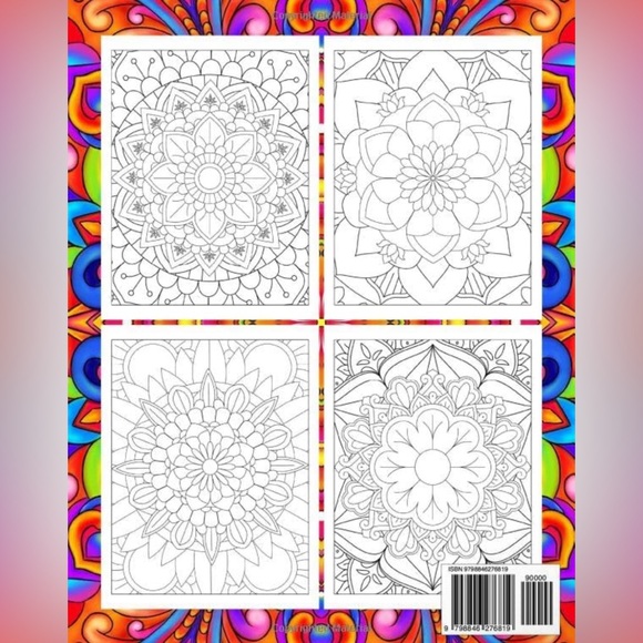 NEW Mindfulness Mandala Patterns Adult Coloring Book Stress Relief & Relaxation - Picture 3 of 3